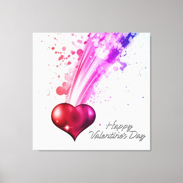Happy Valentine's Day 6 Wrapped Canvas (Front)