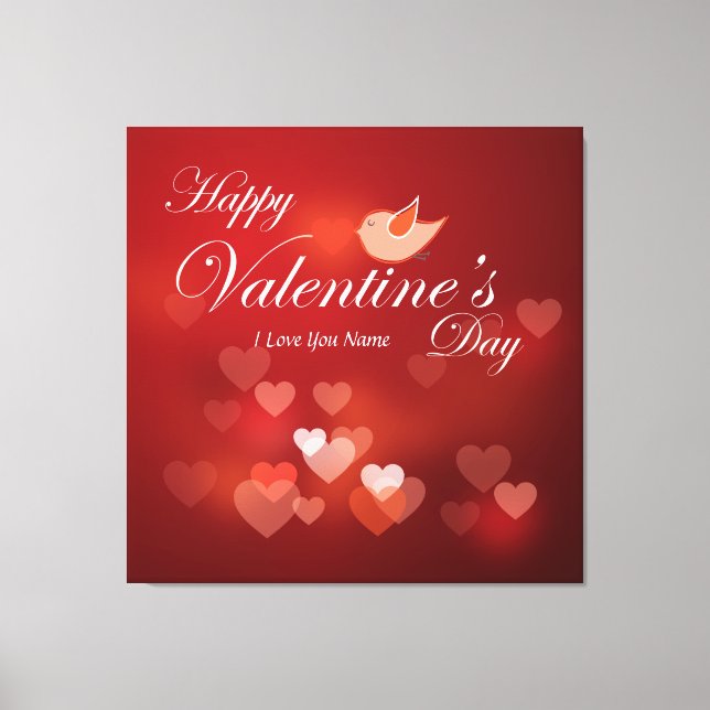 Happy Valentine's Day 6 Wrapped Canvas (Front)