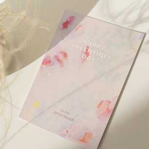 Happy Valentines Day Abstract Art  Foil Card