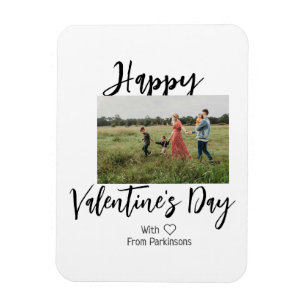 Happy Valentine's day add family name photo simple Magnet