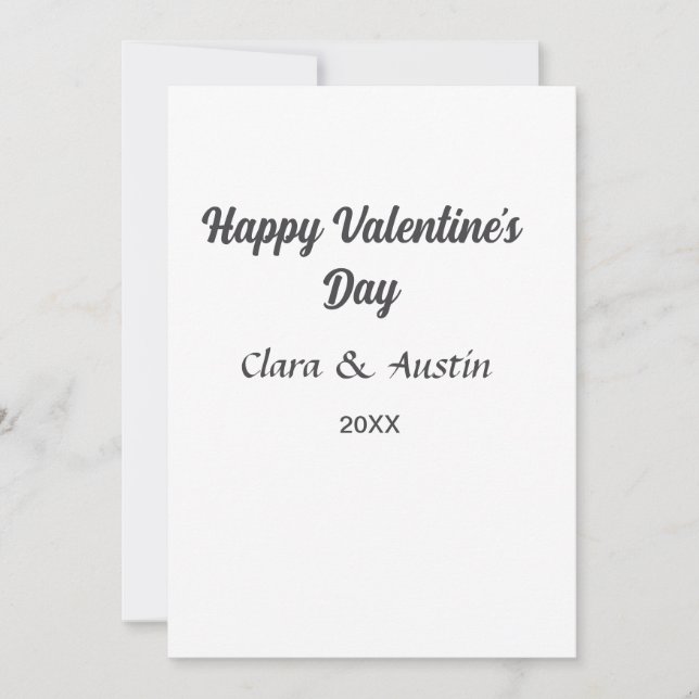 Happy Valentine's day add name date simple minimal Invitation (Front)