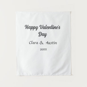 Happy Valentine's day add name date simple minimal Tapestry