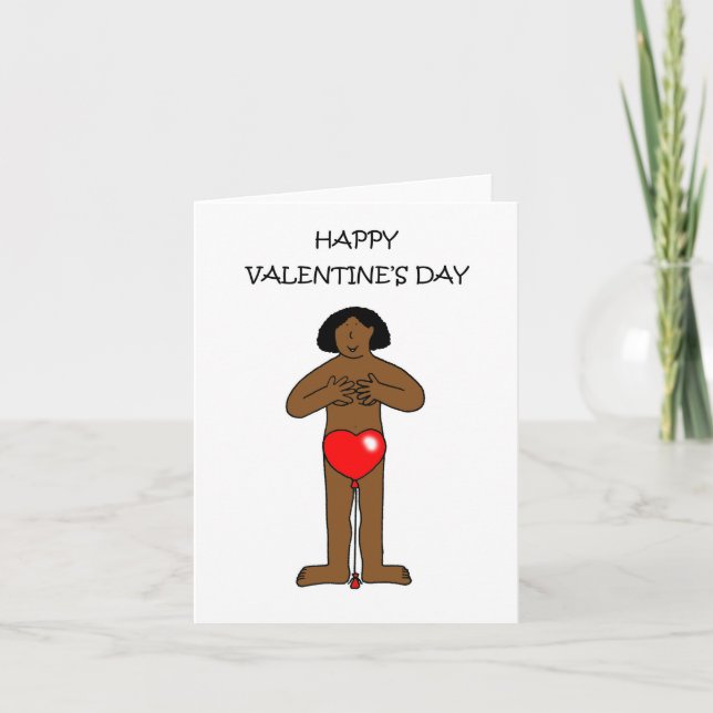 Happy Valentine's Day African American Lady Card (Front)