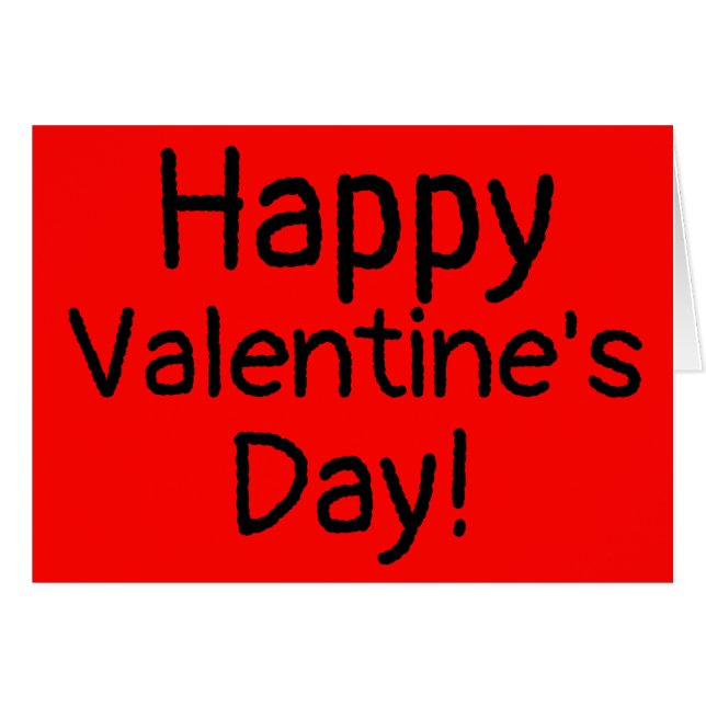Happy Valentine's Day All Red Card (Front Horizontal)