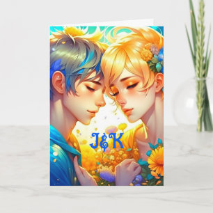 Happy Valentine's Day   Anime Boy and Girl Card