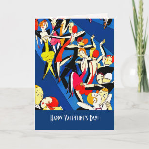 Happy Valentine's Day Art Deco Design Cards