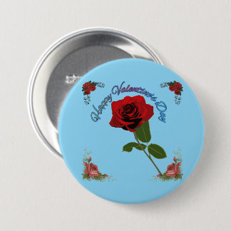 Happy valentine's day baby blue 7.5 cm round badge