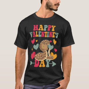 Happy Valentines Day Ball Python Heart Love Groovy T-Shirt