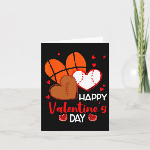 Happy Valentines Day Basketball Baseball Football  Card