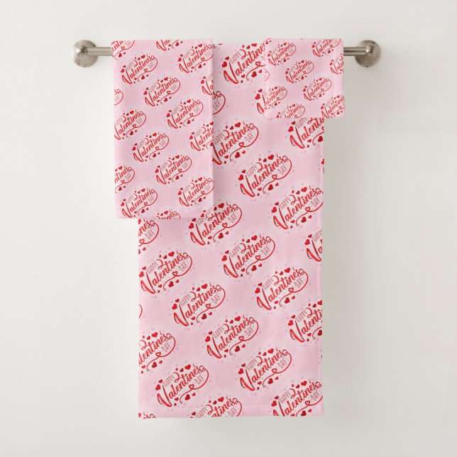 Happy Valentines Day Bath Towel Set (Insitu)