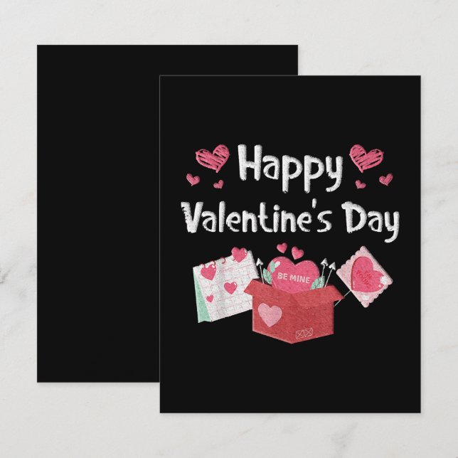 Happy Valentines Day Be Mine Cute Hearts Enclosure Card (Front/Back)