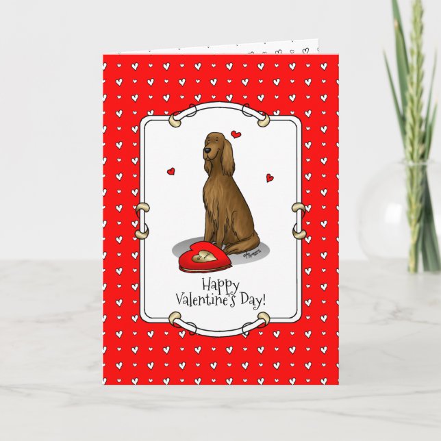 Happy Valentine's Day Be Mine Irish Setter (red 1) Card (Front)