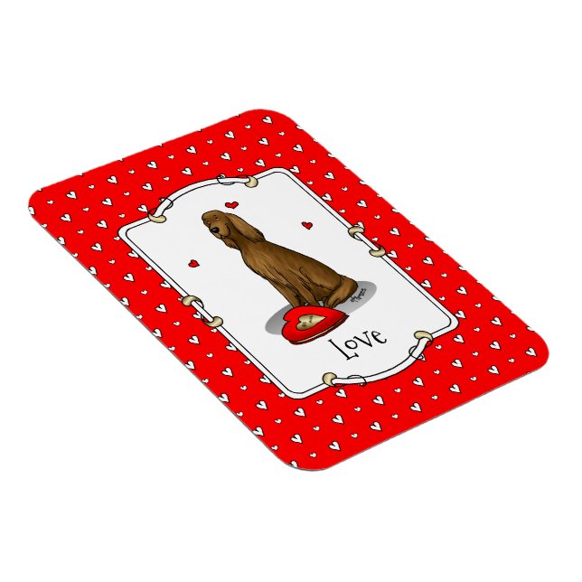 Happy Valentine's Day Be Mine Irish Setter (red 1) Magnet (Right Side)