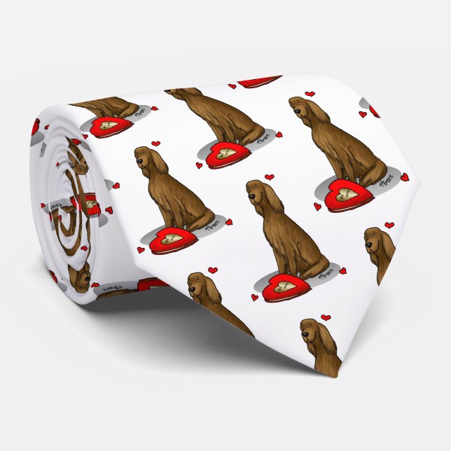 Happy Valentine's Day Be Mine Irish Setter (red 1) Tie (Rolled)