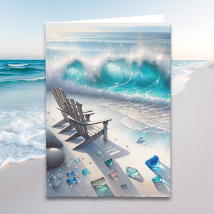 Happy Valentine's Day Beach and Sea Glass Card