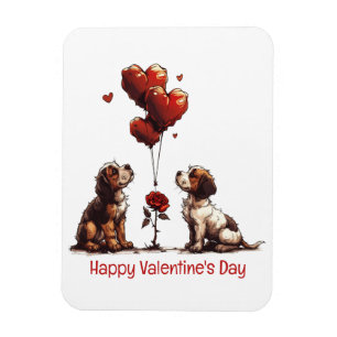 Happy Valentines Day Beagle Dogs Magnet
