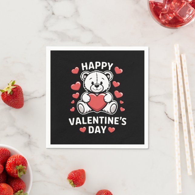 Happy Valentine's Day Bear vday  Napkin (Insitu)