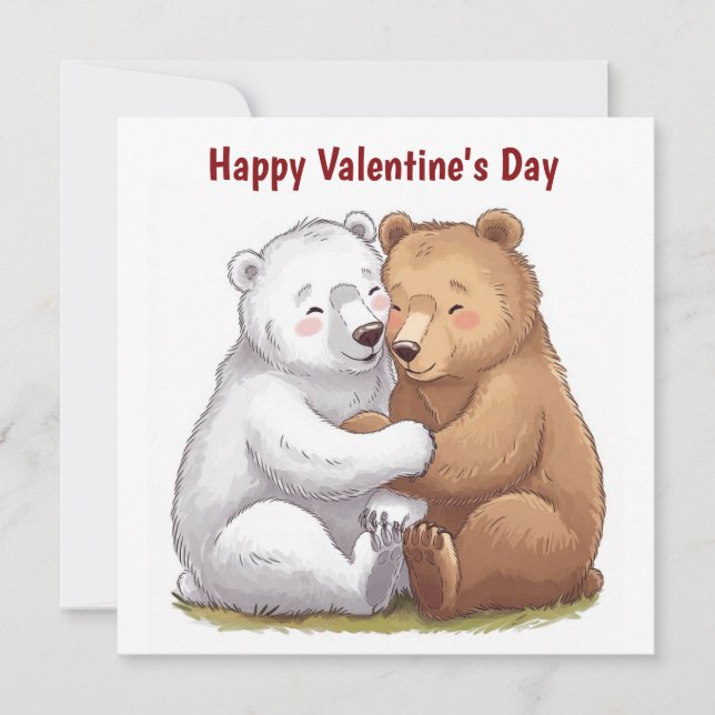 Happy Valentine's Day Bears Card (Front)