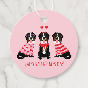 Happy Valentines Day Bernese Mountain Dogs Favour Tags