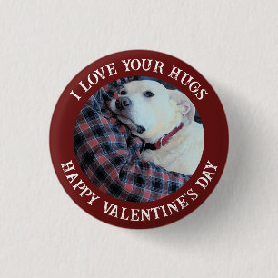 Happy Valentine's Day Best Daddy Cute Dog Photo 3 Cm Round Badge