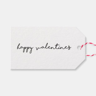 Happy Valentines day. Black and white modern Gift Tags