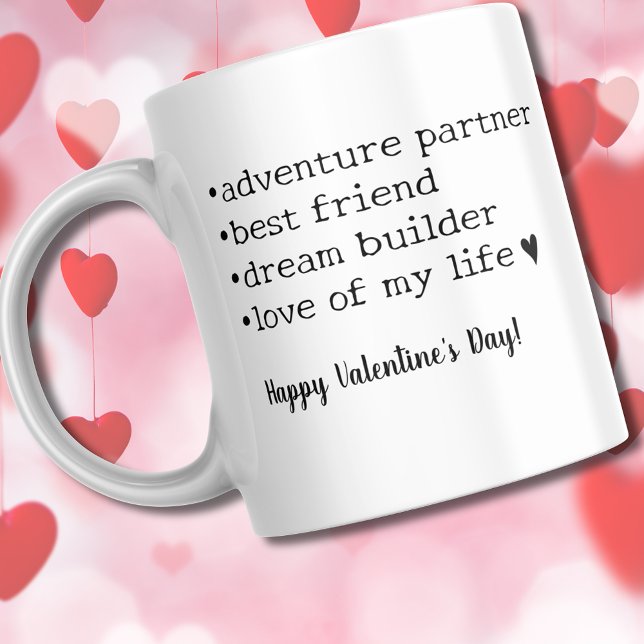 Happy Valentine's Day Black & White Heart Husband Coffee Mug (Happy Valentine's Day Black & White Heart Husband Coffee Mug
)
