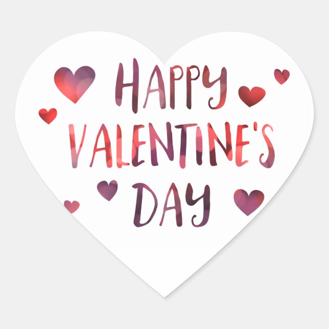 happy valentine's day bokeh heart sticker (Front)