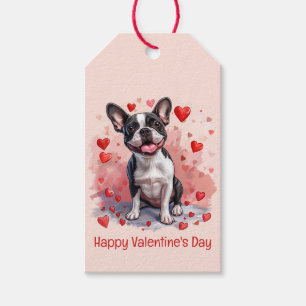 Happy Valentines Day Boston Terrier Dog Gift Tags