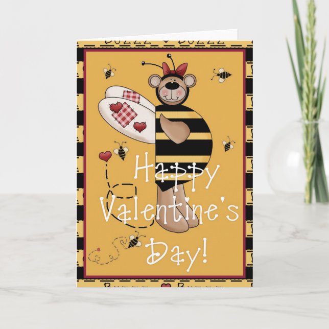 Happy Valentine's Day Bumble Bear Card d2 (Front)