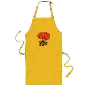 Happy Valentine's Day Bus with Owl Long Apron