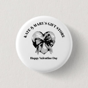 Happy Valentine's Day Business Name  3 Cm Round Badge