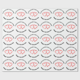 Happy Valentine's Day Business Name Wrapping Paper