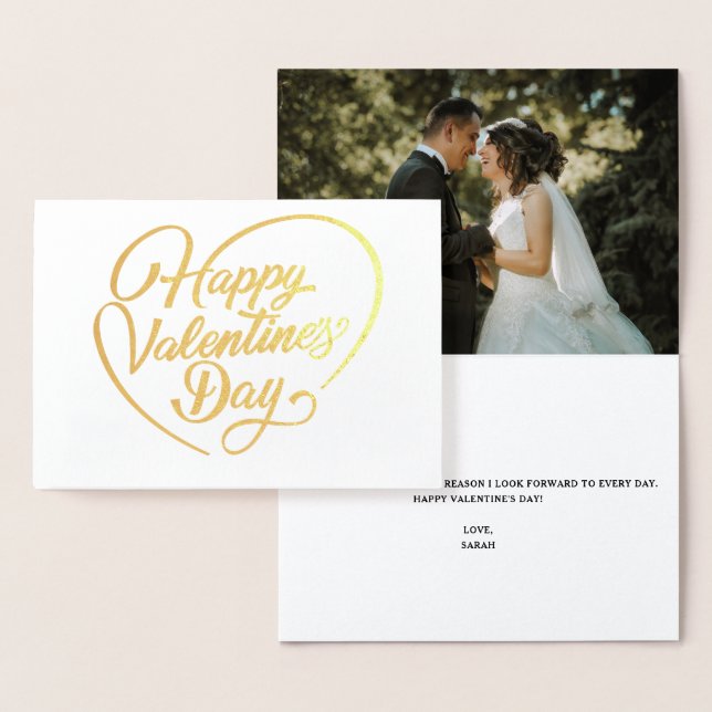 Happy Valentine's Day Calligraphy Foil Card (Display)