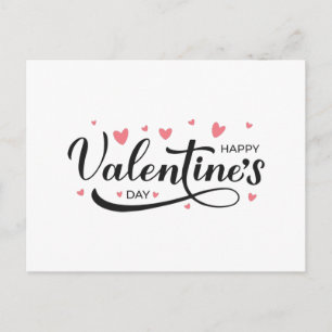 Happy Valentines Day calligraphy lettering Postcard