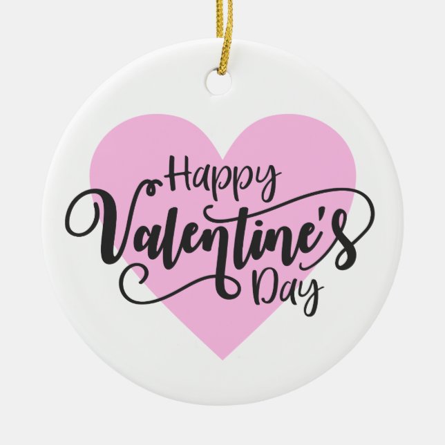 Happy Valentine's Day Calligraphy | Ornament (Front)