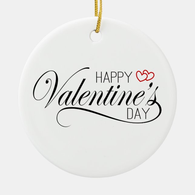 Happy Valentine's Day Calligraphy | Ornament (Front)
