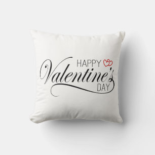 Happy Valentine's Day Calligraphy   Throw Pillow