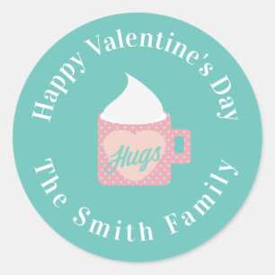 Happy Valentines Day Camp Fire Chocolate Classic Round Sticker
