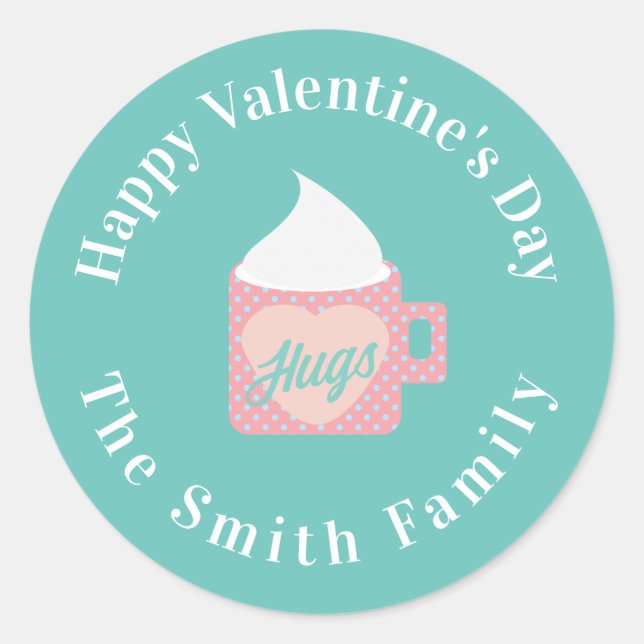 Happy Valentines Day Camp Fire Chocolate Classic Round Sticker (Front)