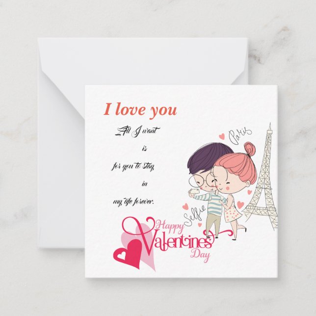 Happy valentines Day,  Card (Front)