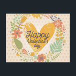 Happy Valentine's Day Card in Bright Colours<br><div class="desc">Happy Valentine's Day card in bright colours. Stylish floral romantic invitation card in vector © and ® Bigstock® - All Rights Reserved.</div>