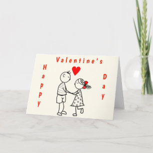 Happy Valentine's Day Card with Romantic Couple