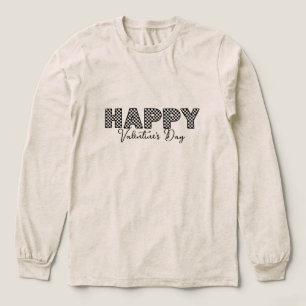 'Happy Valentine's Day' Chequered Letters Fun Cosy Tri-Blend Shirt