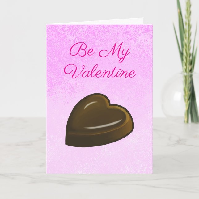 Happy Valentine's Day Chocolate Heart Card (Front)