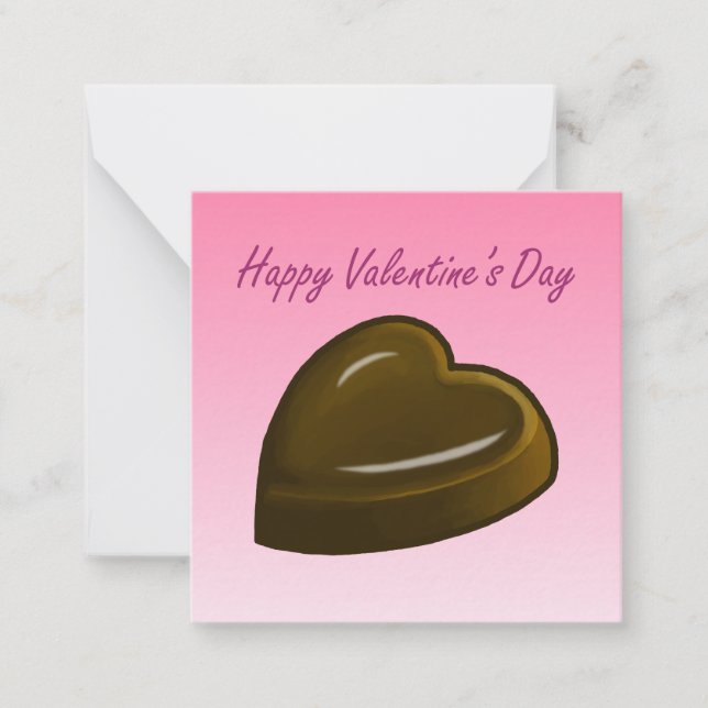 Happy Valentine's Day Chocolate Heart Card (Front)