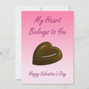 Happy Valentine's Day Chocolate Heart Holiday Card