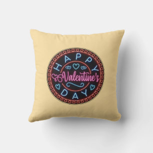 Happy Valentine's Day Circle Design-67128 Cushion
