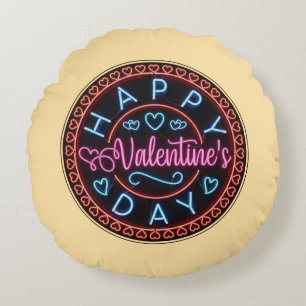 Happy Valentine's Day Circle Design-67128 Round Cushion
