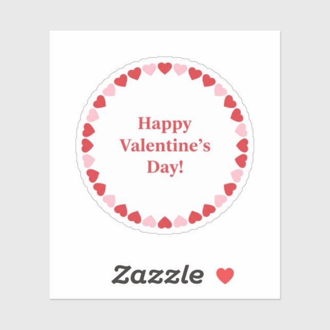 Happy Valentines Day Classic Red Heart Border  (Sheet)