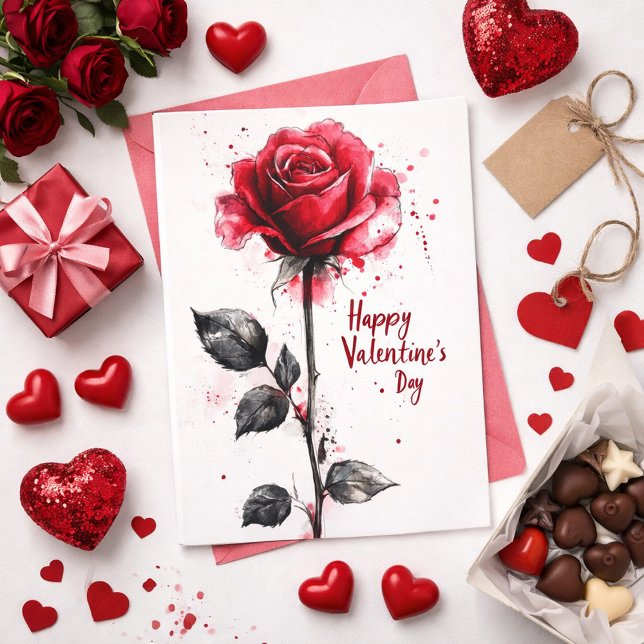 Happy Valentine's Day – Classic Red Rose Card (Creator Uploaded)